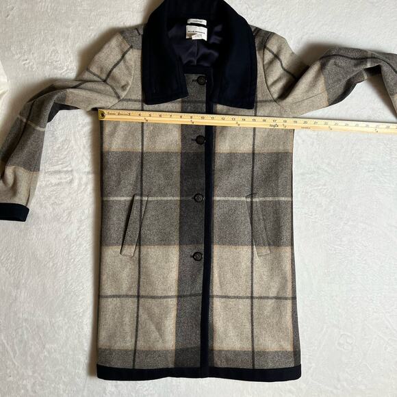 Club Monaco Women's Italian Wool Coat Size M Plaid Preppy Academiacore Timeless - Picture 10 of 10